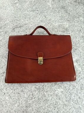 Vintage SAGA leather portfolio bag satchel briefcase work minimalist career